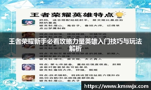 王者荣耀新手必看攻略力量英雄入门技巧与玩法解析